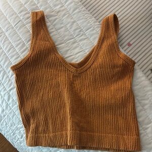 Women's Ribbed Tan Crop Top